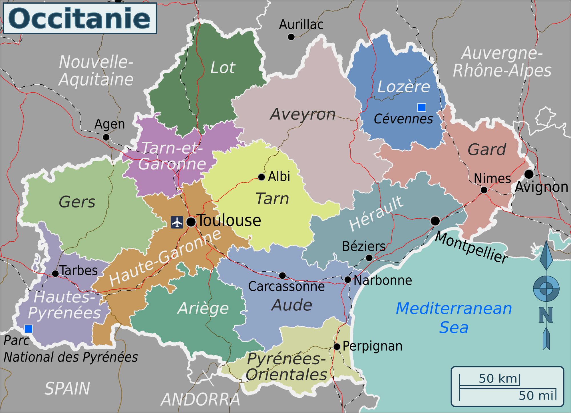 Carte des zones